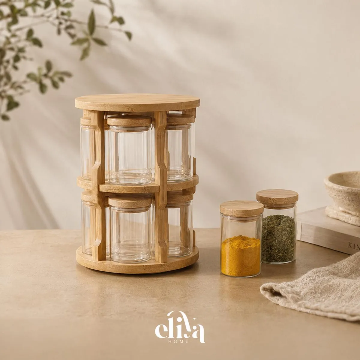 Circular Spice Rack and Holder Set