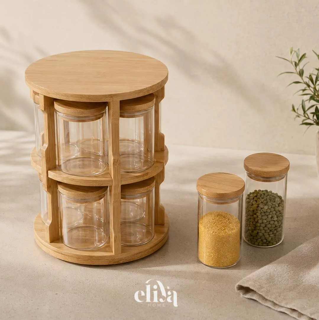 Circular Spice Rack and Holder Set