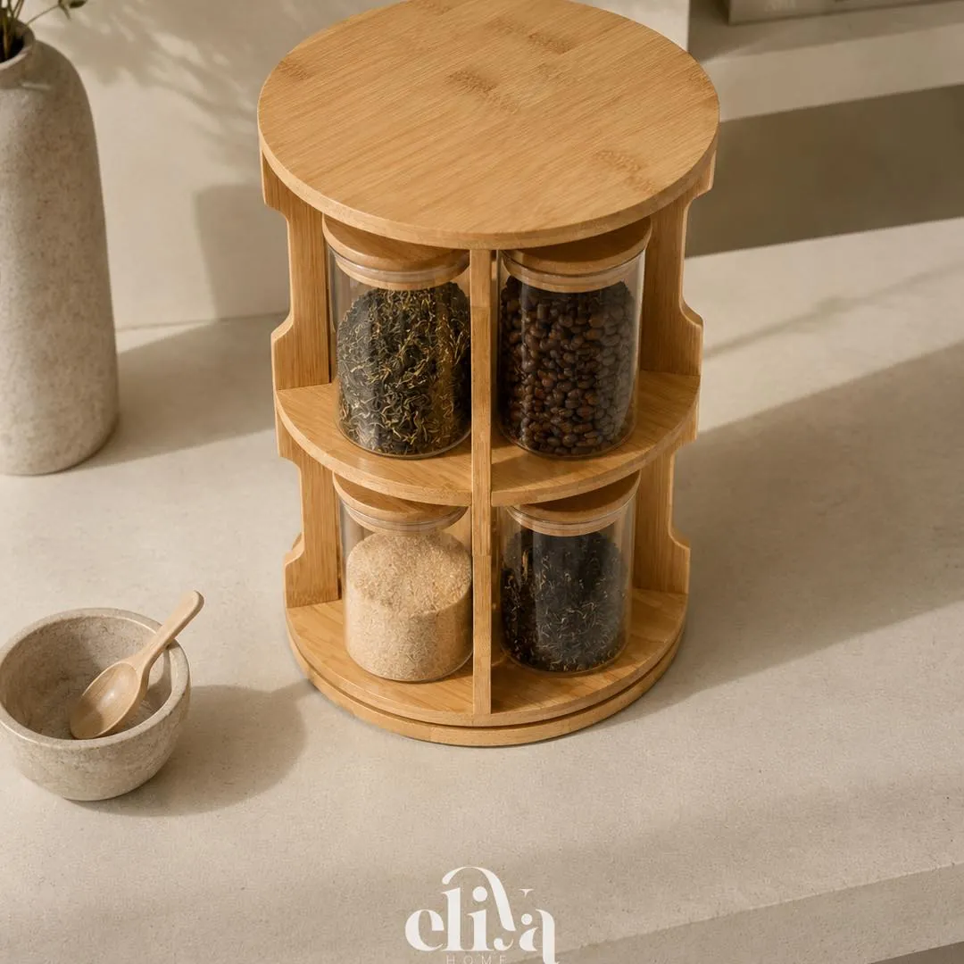 Circular Spice Rack and Holder Set