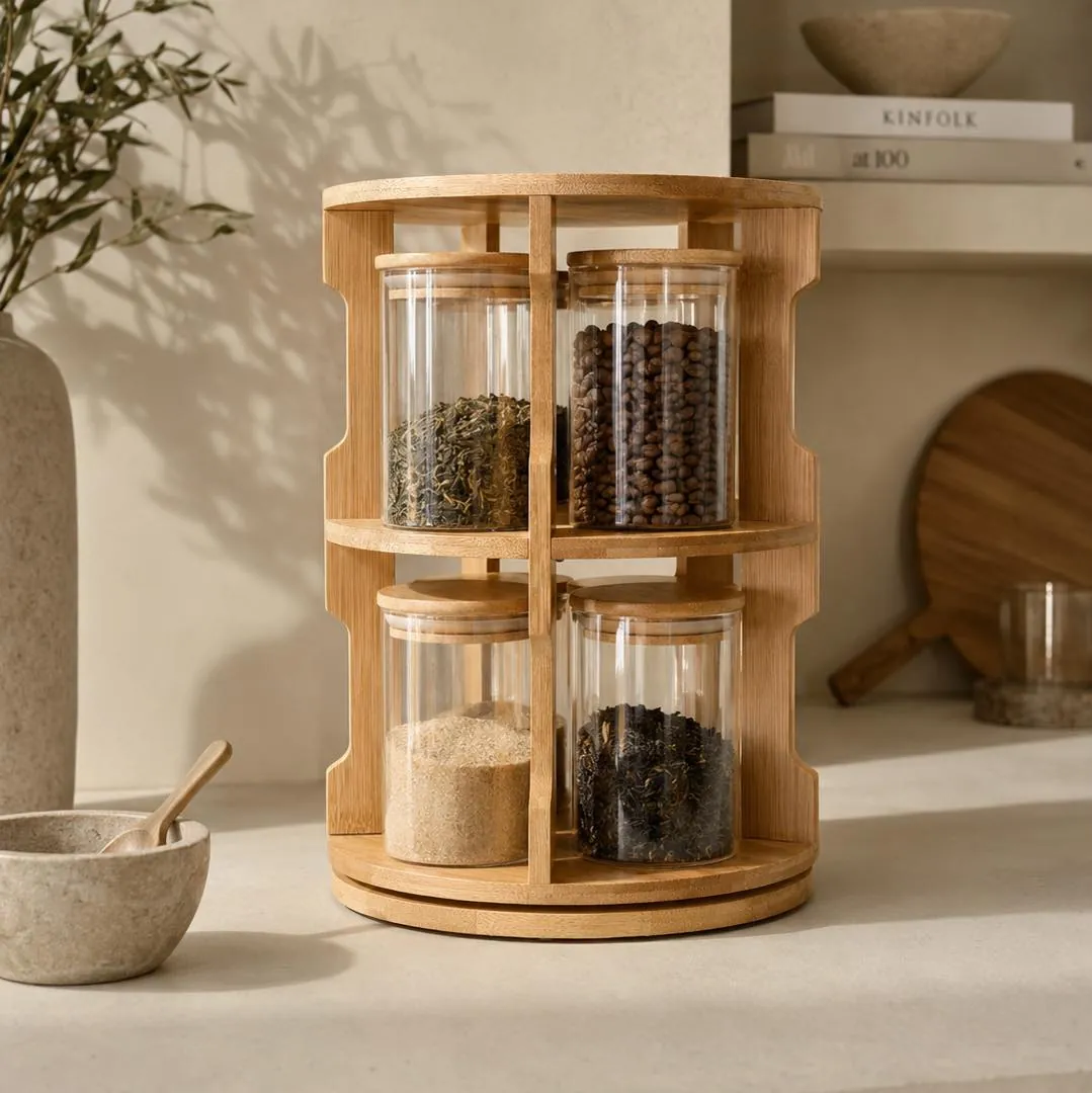 Circular Spice Rack and Holder Set