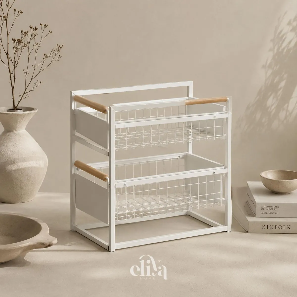 Metal Kitchen Stand with Wooden Handle
