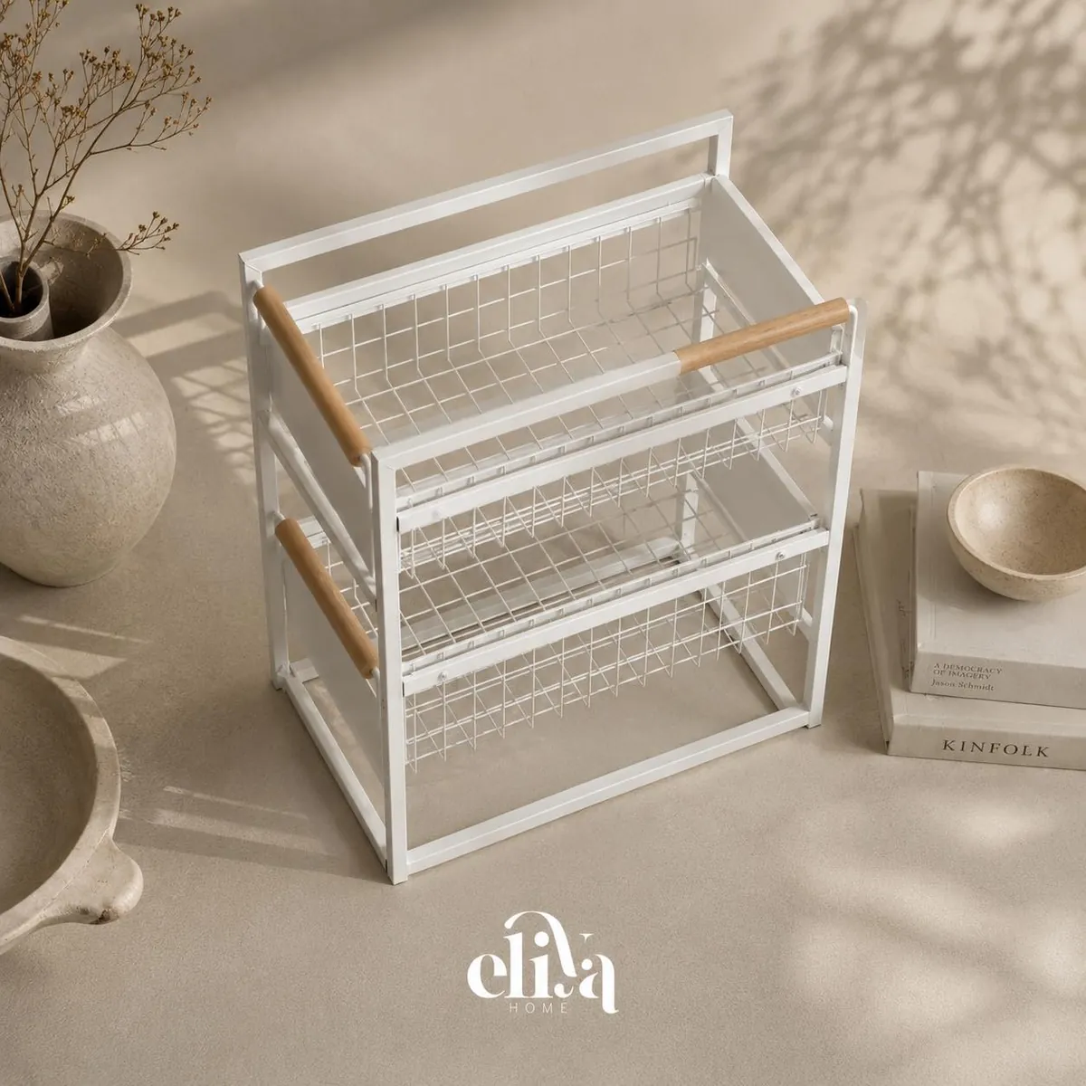 Metal Kitchen Stand with Wooden Handle