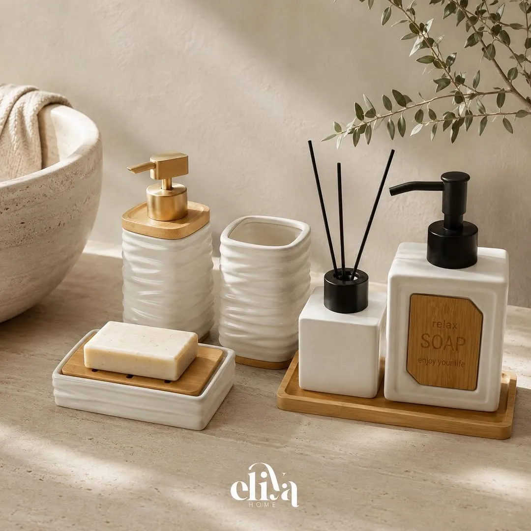 Elegant Marble Ceramic Set