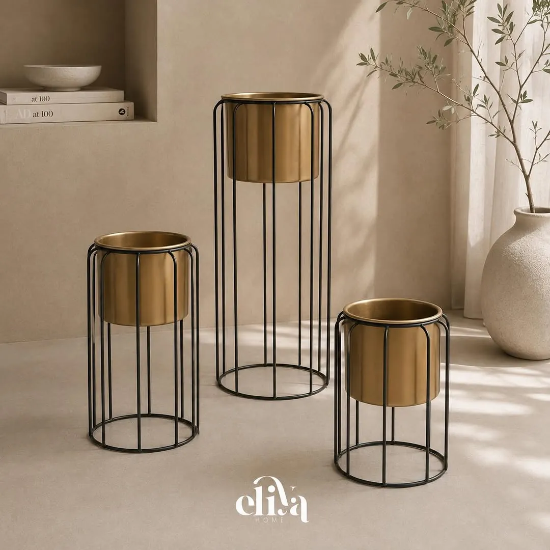 Luxury Metal Planter Set (3 Pieces)
