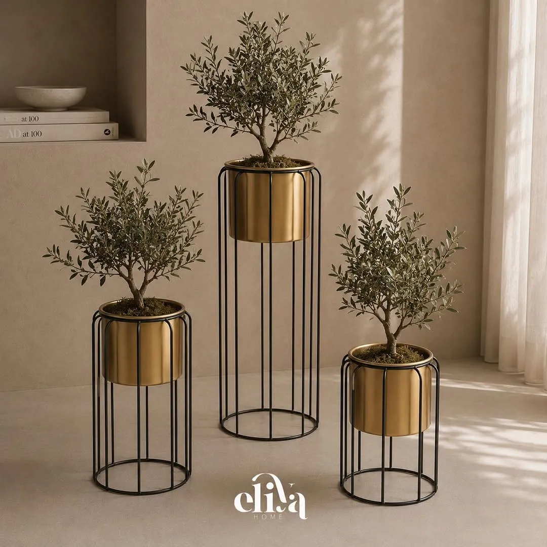 Luxury Metal Planter Set (3 Pieces)