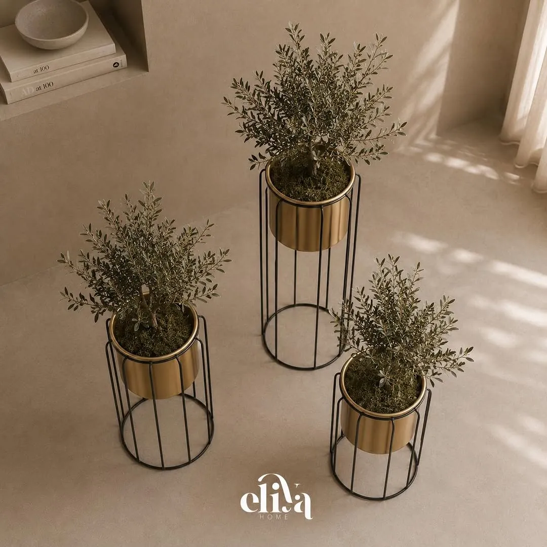 Luxury Metal Planter Set (3 Pieces)