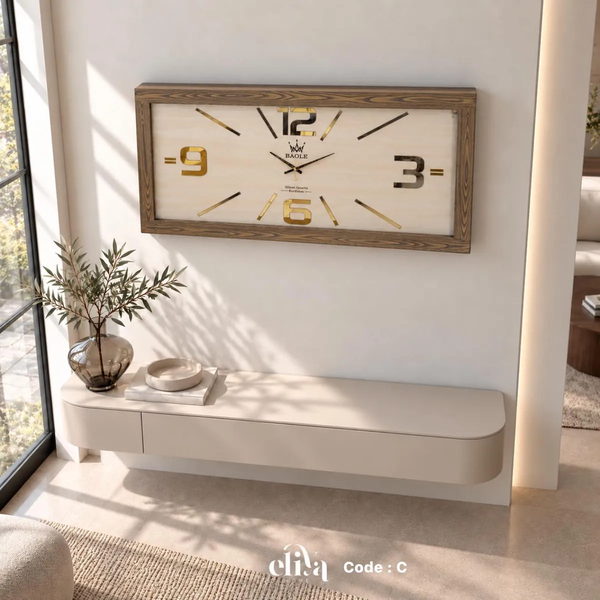 Handmade Natural Wood Floor Clock