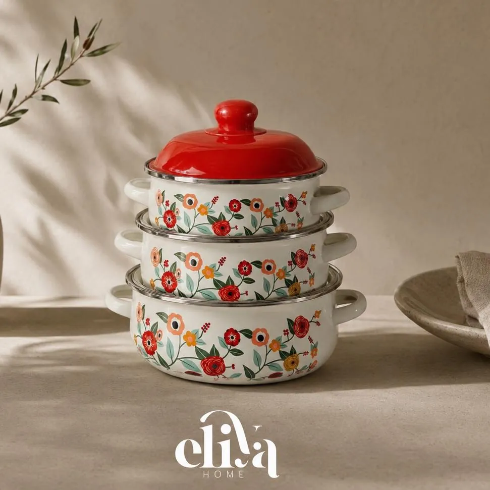 Ginko Metallic Pot Set (3 Pieces)