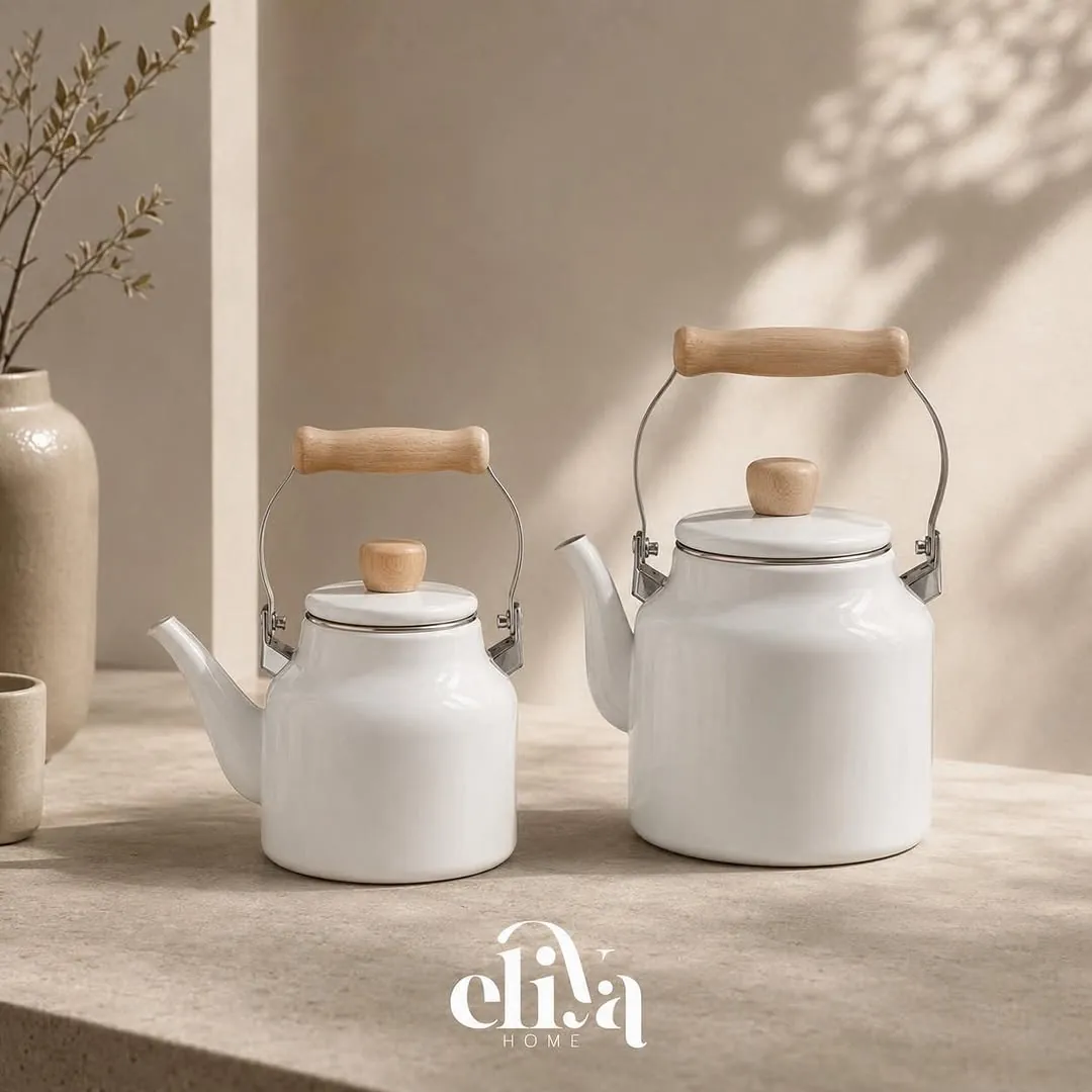 Ginko Metal Kettle and Teapot Set with Wooden Handle