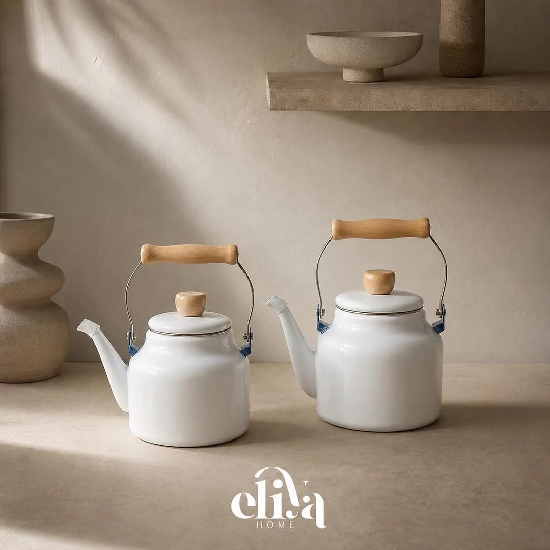 Ginko Metal Kettle and Teapot Set with Wooden Handle