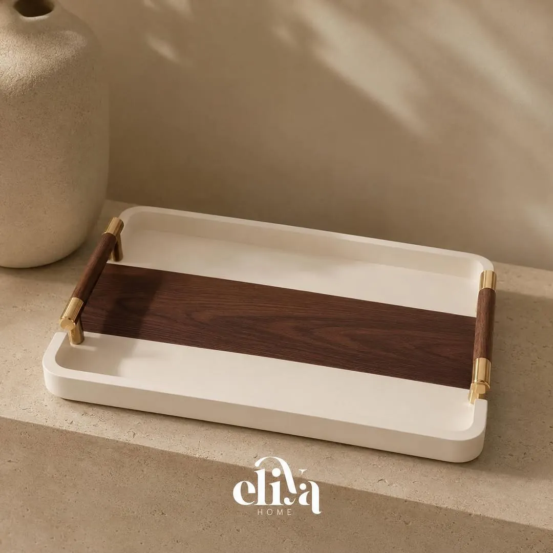 Artistic Chinese Plate and Marble Kleenex Holder