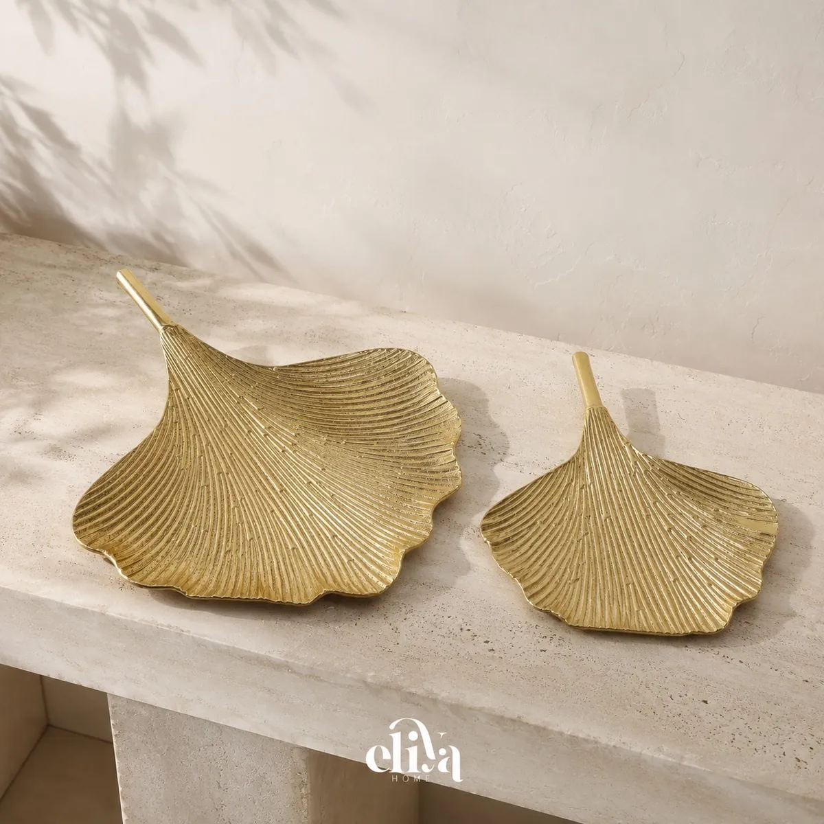Ginkgo Leaf Decorative Plates (2-Piece Set)