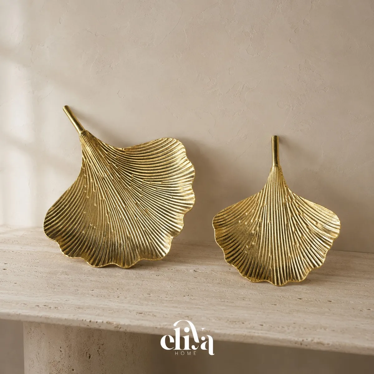 Ginkgo Leaf Decorative Plates (2-Piece Set)