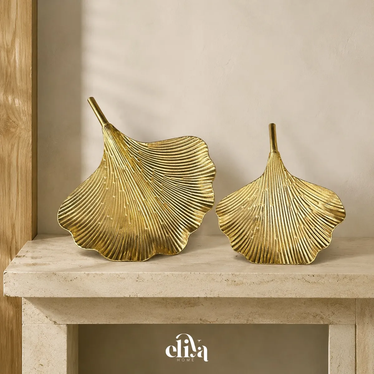Ginkgo Leaf Decorative Plates (2-Piece Set)