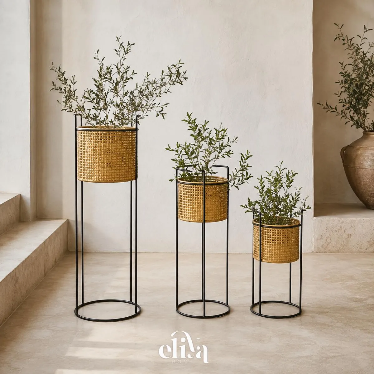 Luxury Metal Planter Set (3 Pieces)
