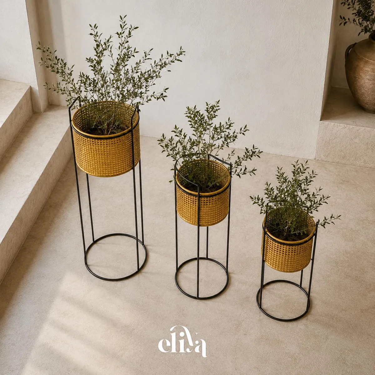Luxury Metal Planter Set (3 Pieces)