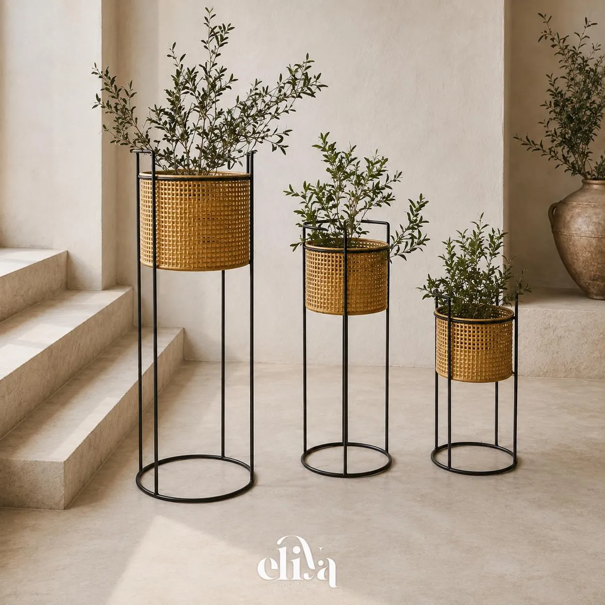 Luxury Metal Planter Set (3 Pieces)