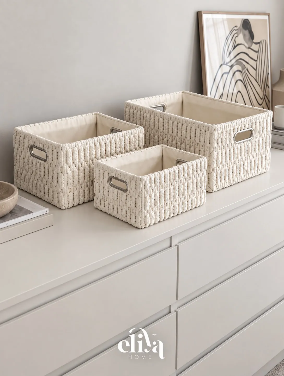 Elegant Fur Triple Basket Set