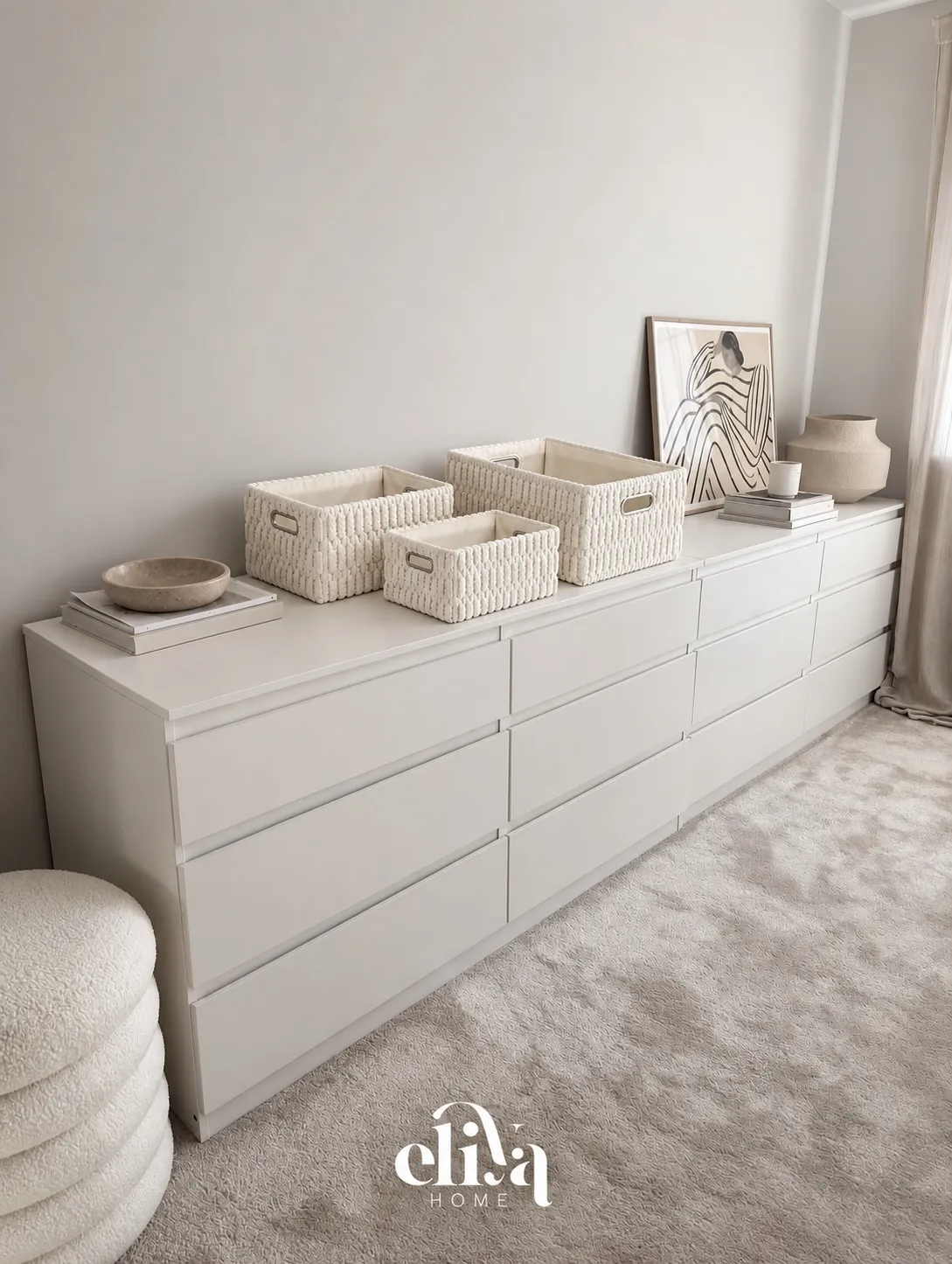 Elegant Fur Triple Basket Set