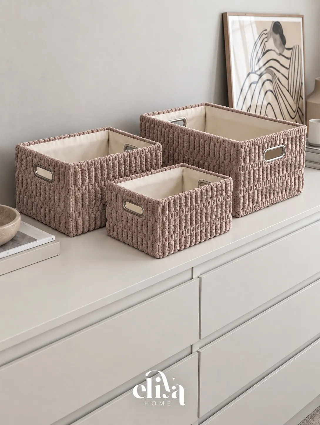 Elegant Fur Triple Basket Set