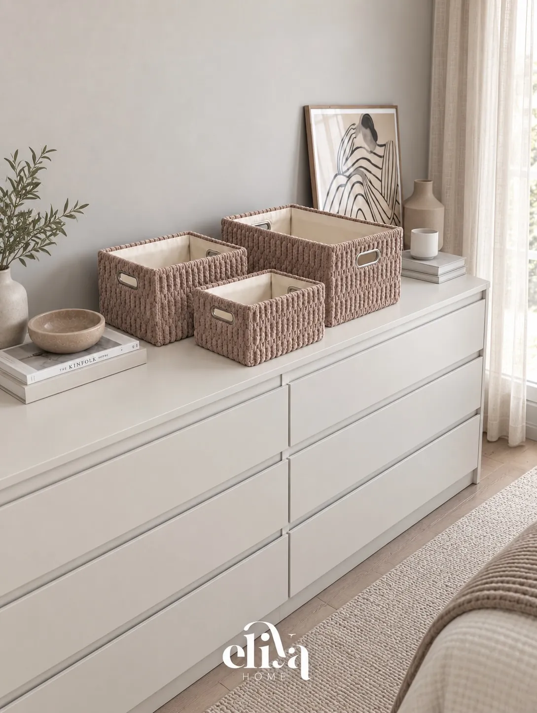 Elegant Fur Triple Basket Set