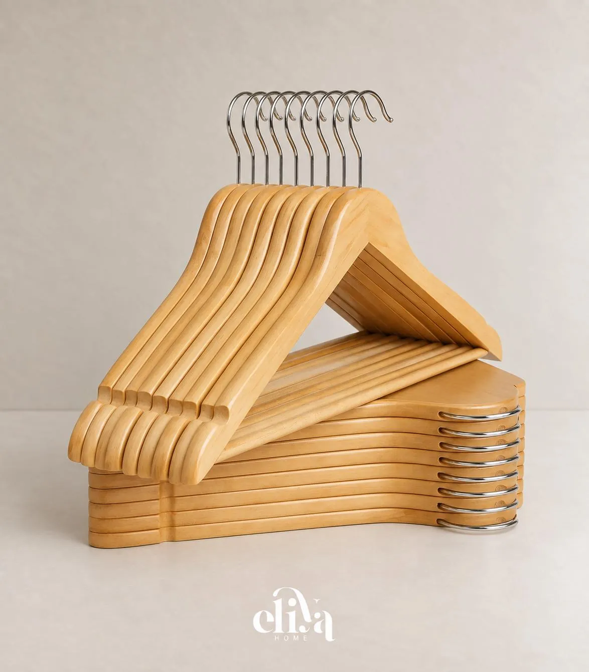 Bamboo Wooden Hangers (12 Pieces)