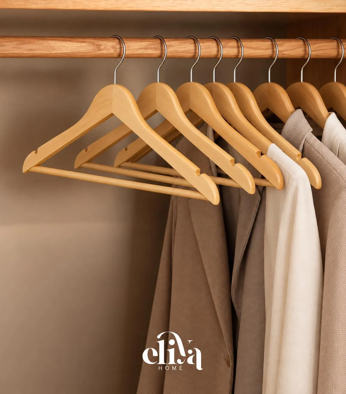 Bamboo Wooden Hangers (12 Pieces)