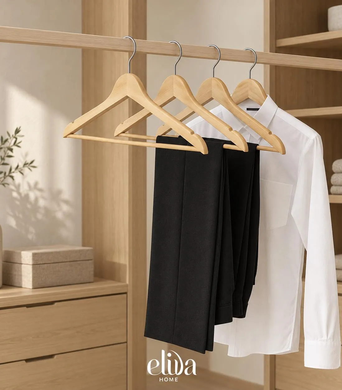 Bamboo Wooden Hangers (12 Pieces)