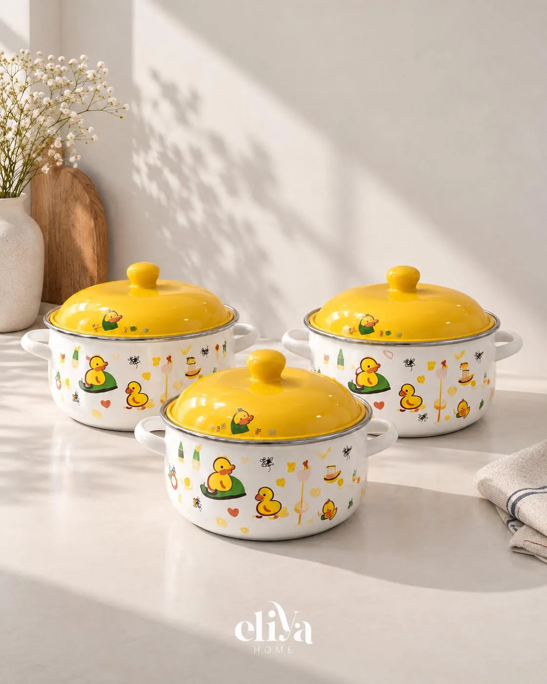 Ginko Metal Pot Set (3 Pieces)