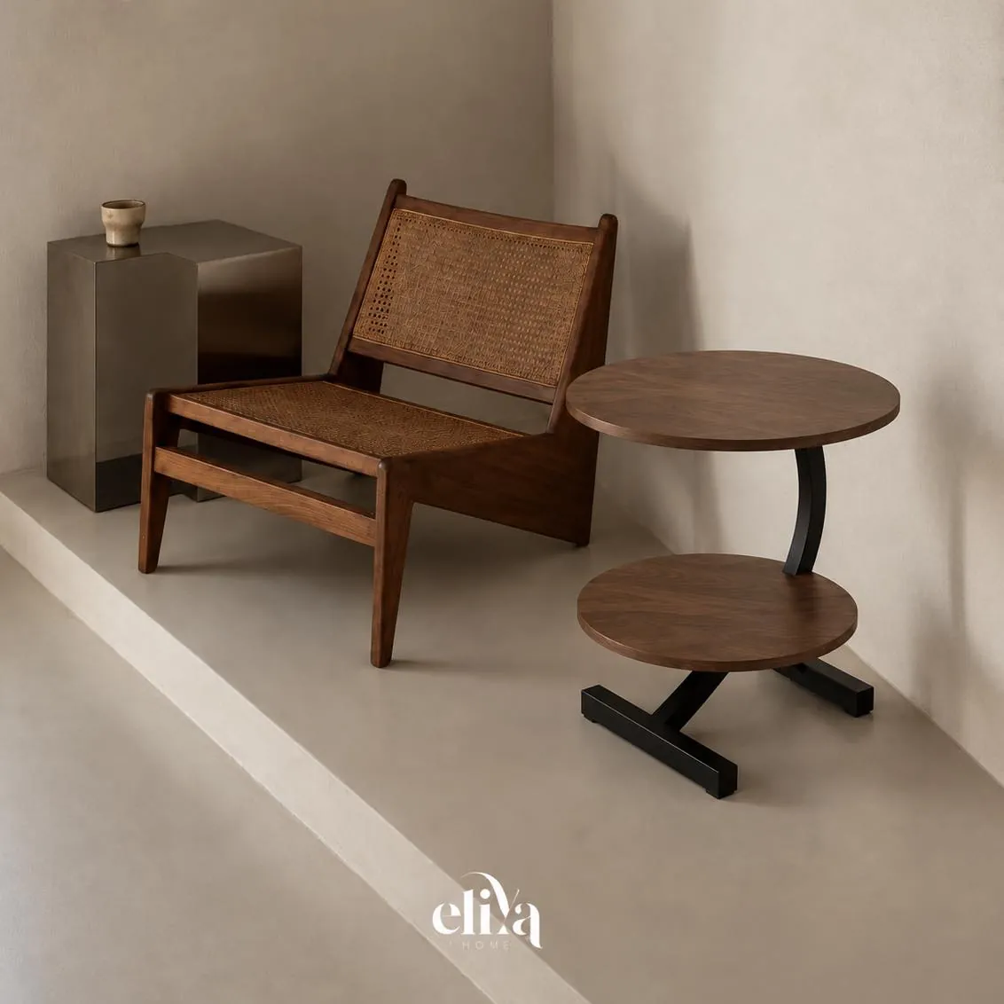 Modern C-Shape Side Table