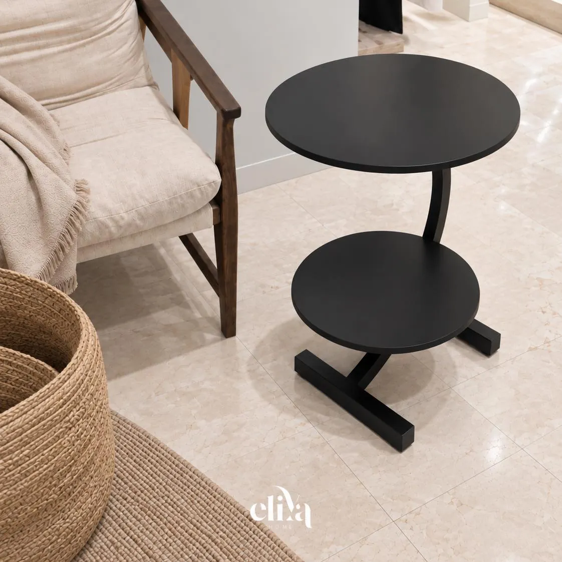 Modern C-Shape Side Table