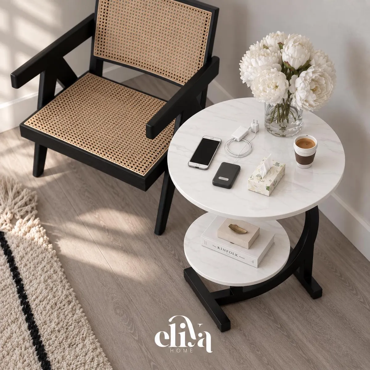 Modern C-Shape Side Table