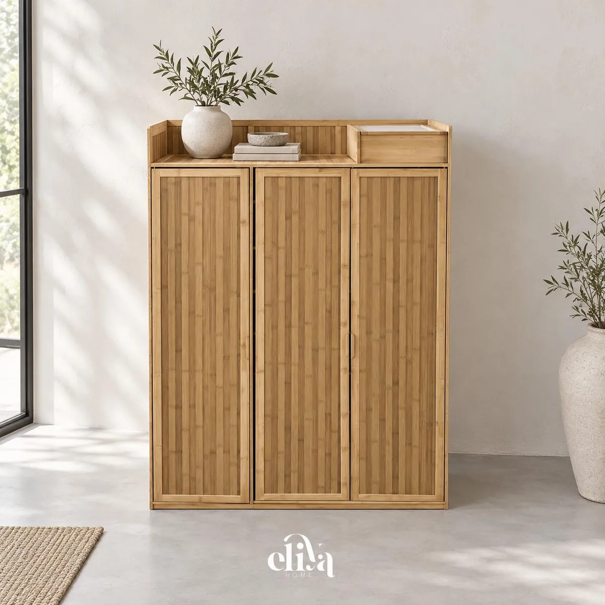 3-Door Luxury Bamboo Cabinet