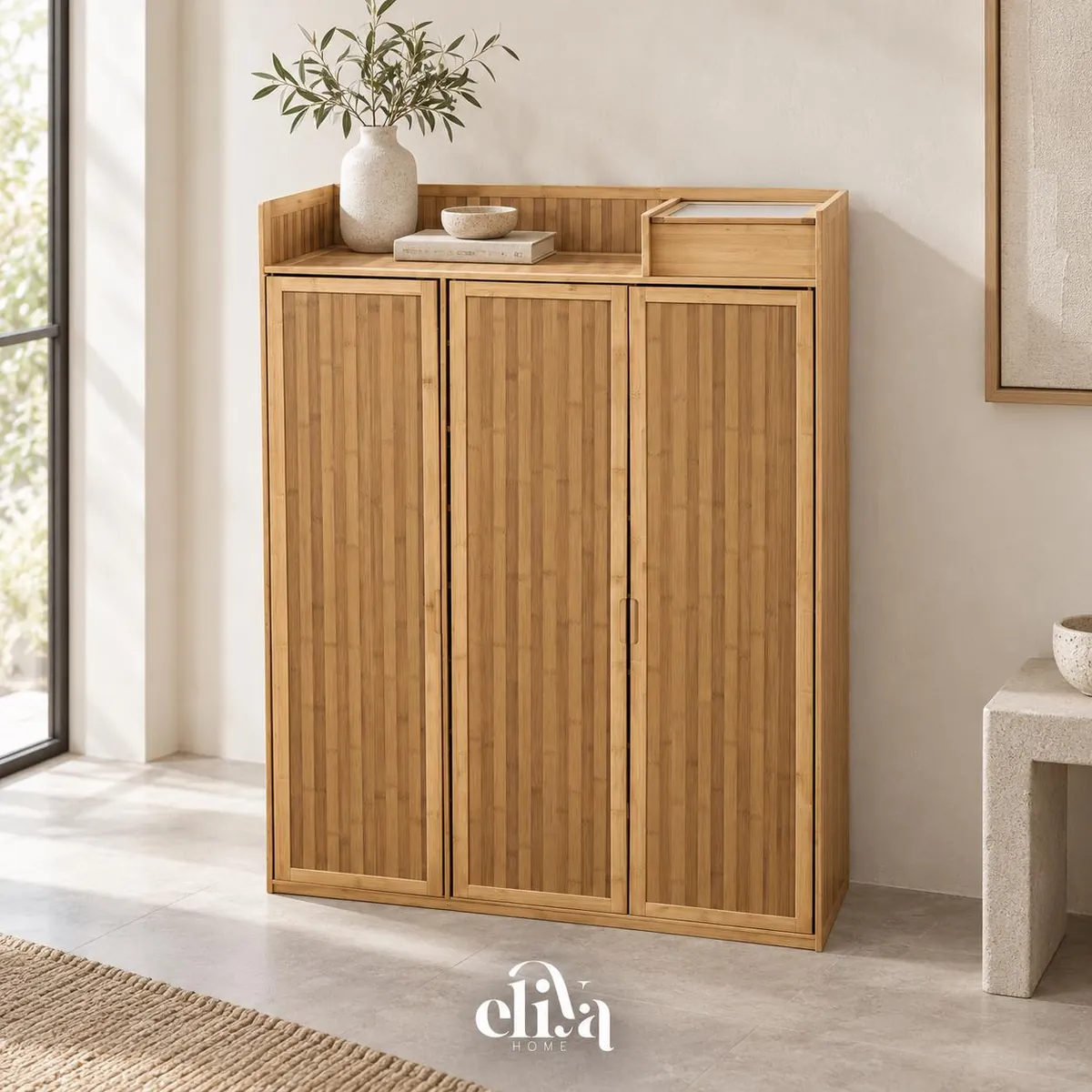 3-Door Luxury Bamboo Cabinet