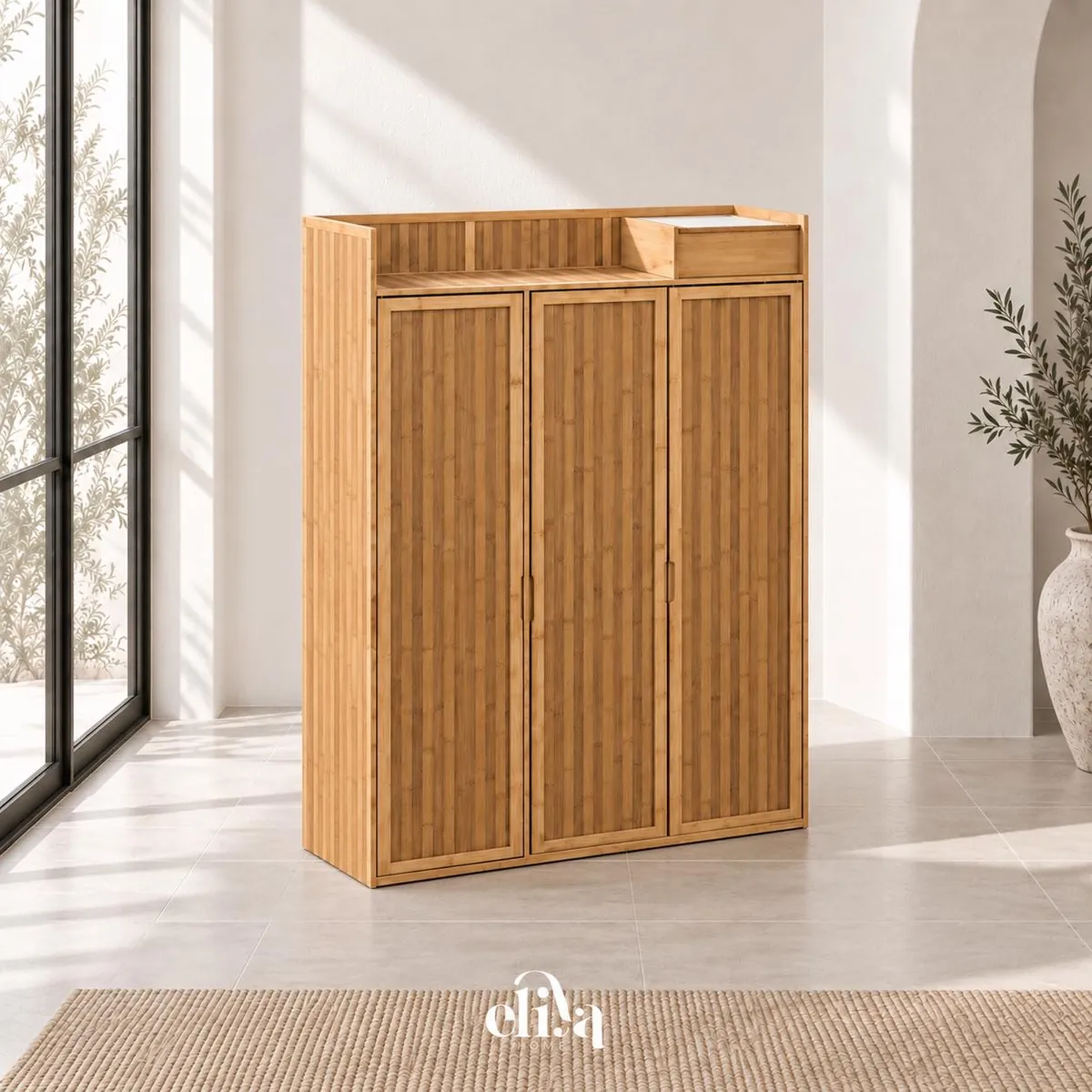 3-Door Luxury Bamboo Cabinet