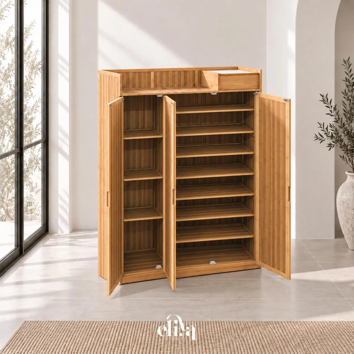 3-Door Luxury Bamboo Cabinet