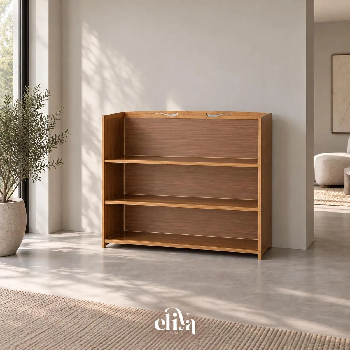3-Tier Wooden Library Shelf