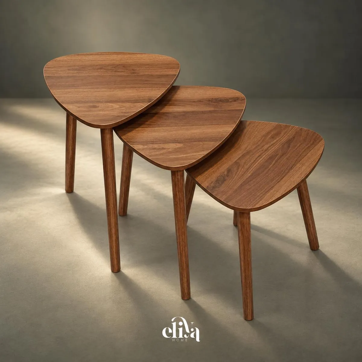 Elegant Triple Wooden Table Set