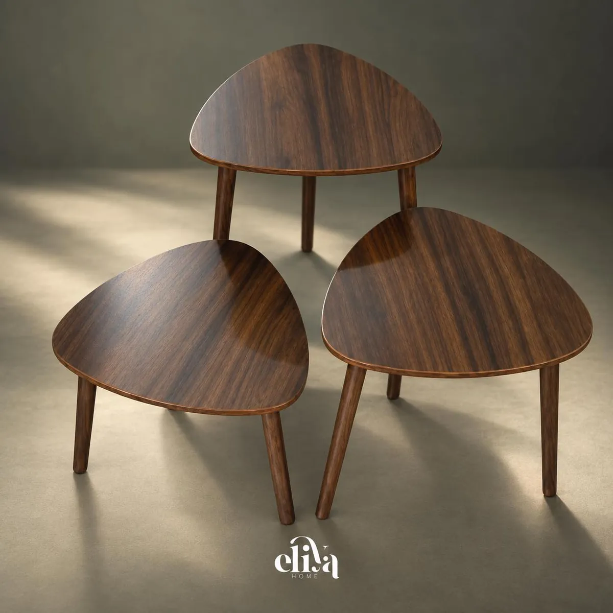 Elegant Triple Wooden Table Set