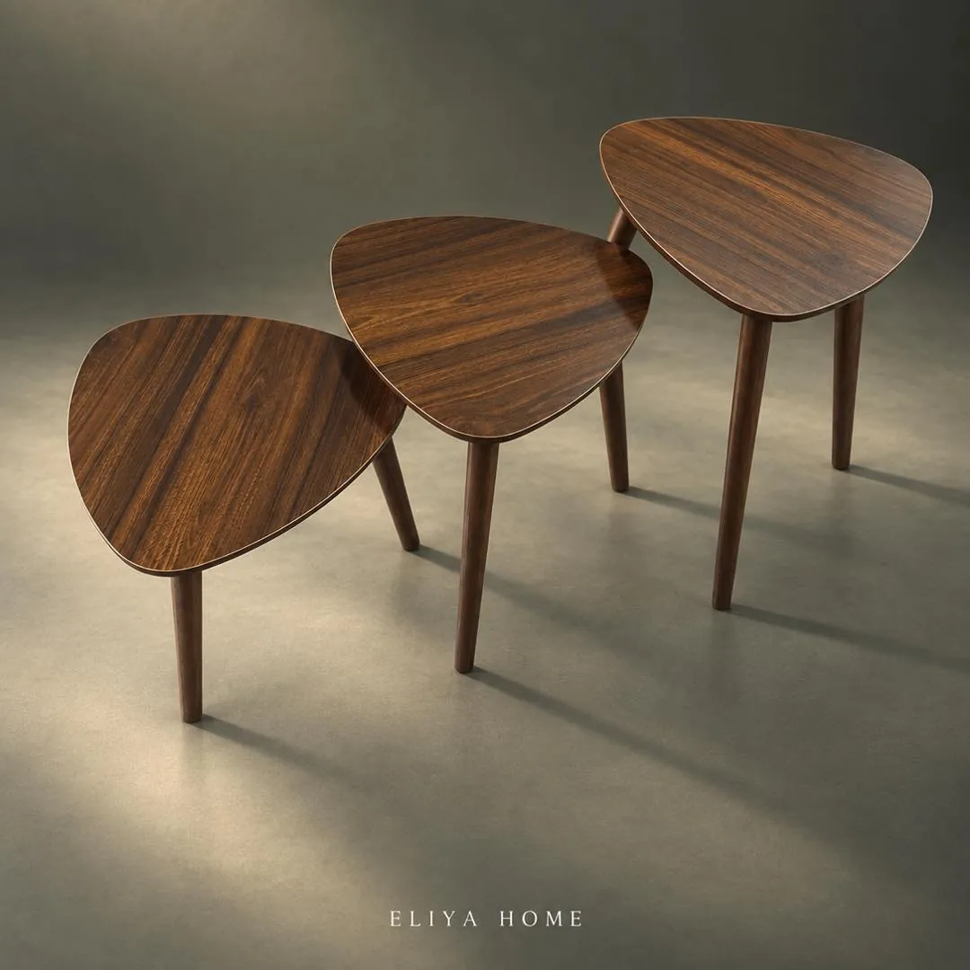 Elegant Triple Wooden Table Set