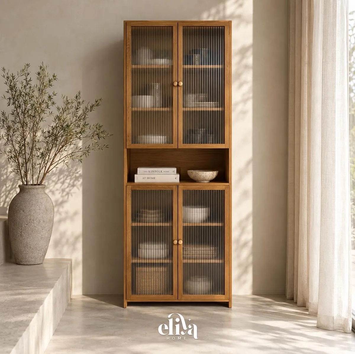 Wooden Showcase with Drawers