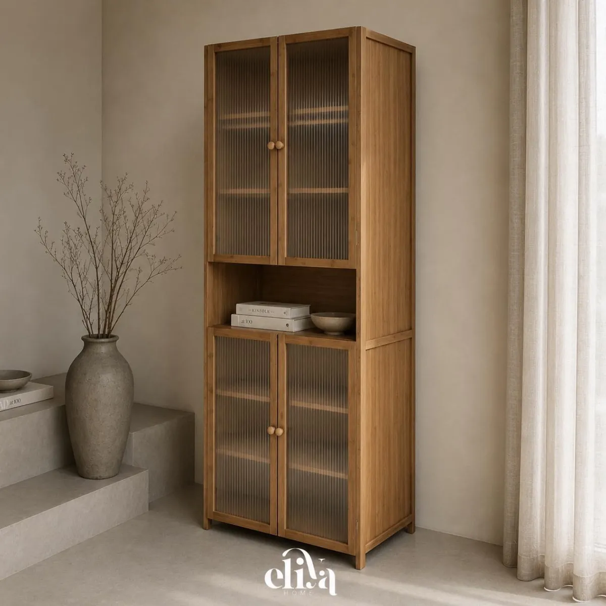 Wooden Showcase with Drawers