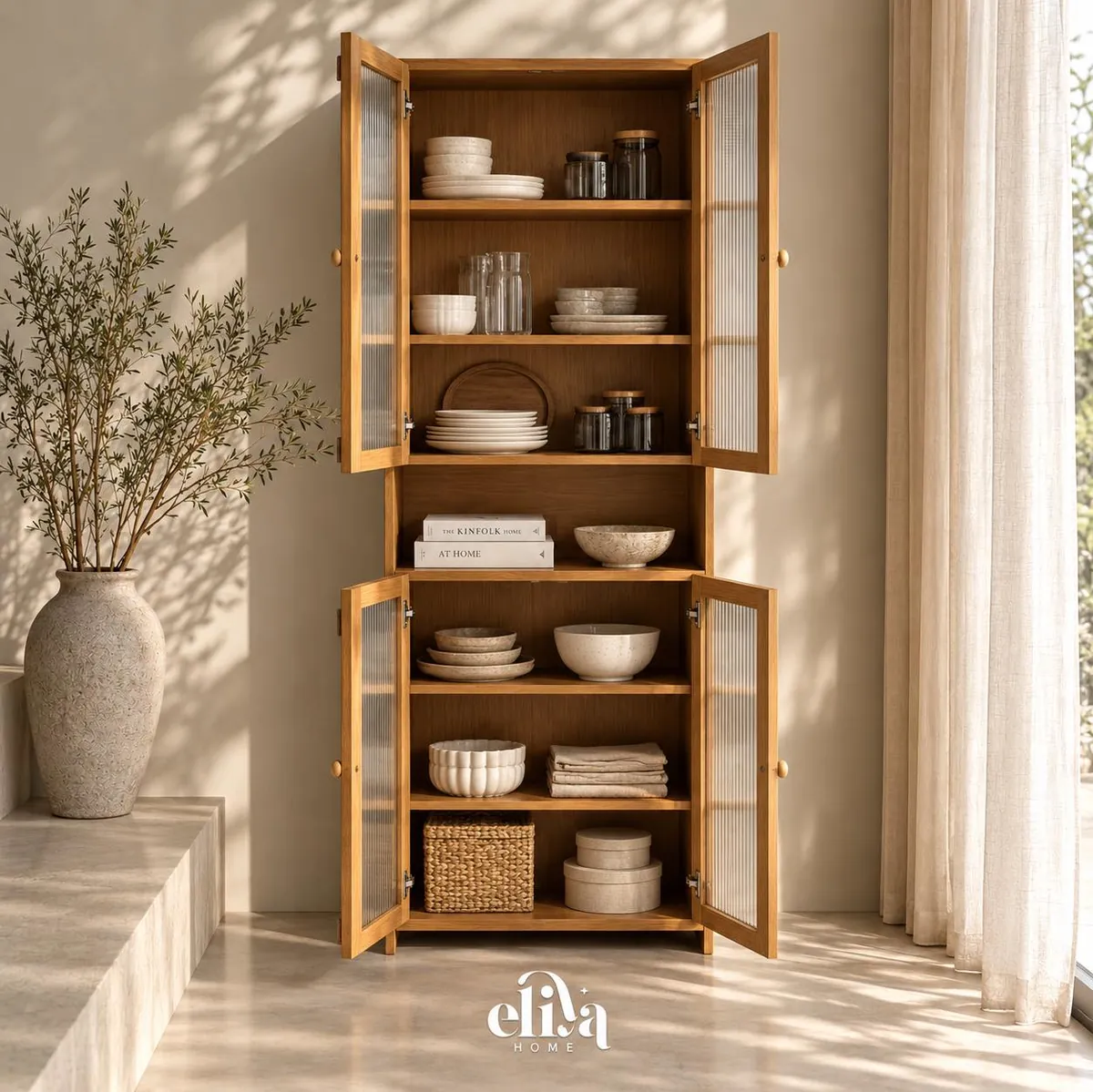 Wooden Showcase with Drawers