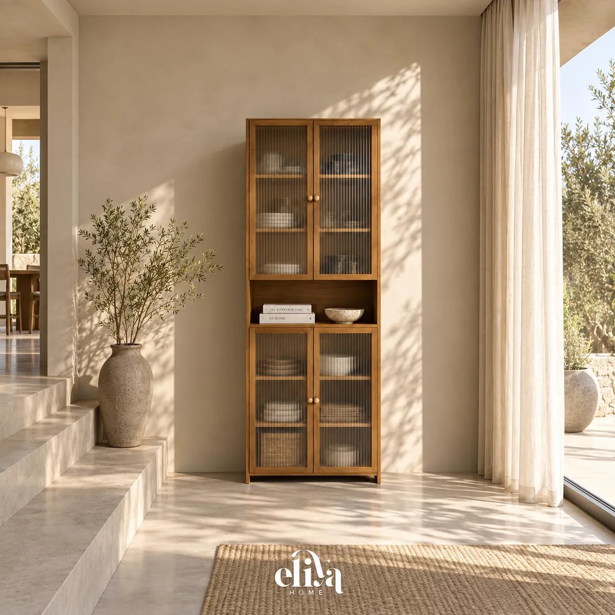 Wooden Showcase with Drawers
