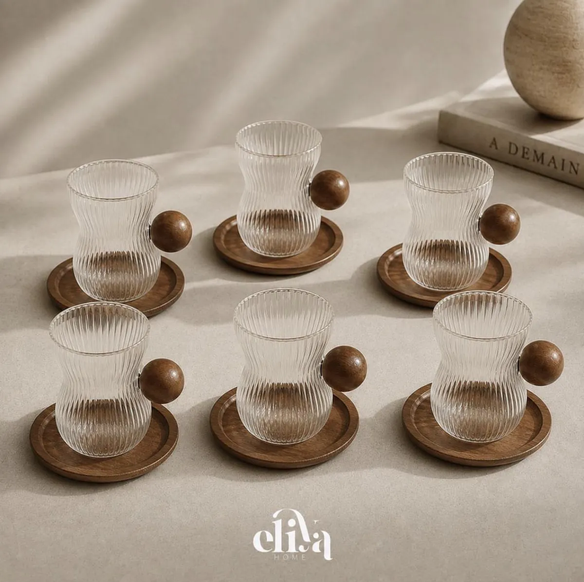 Glass Cup Set with Kettle and Teapot