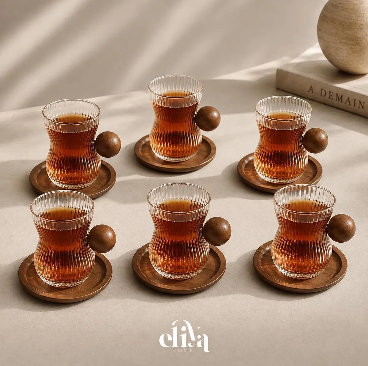 Glass Cup Set with Kettle and Teapot