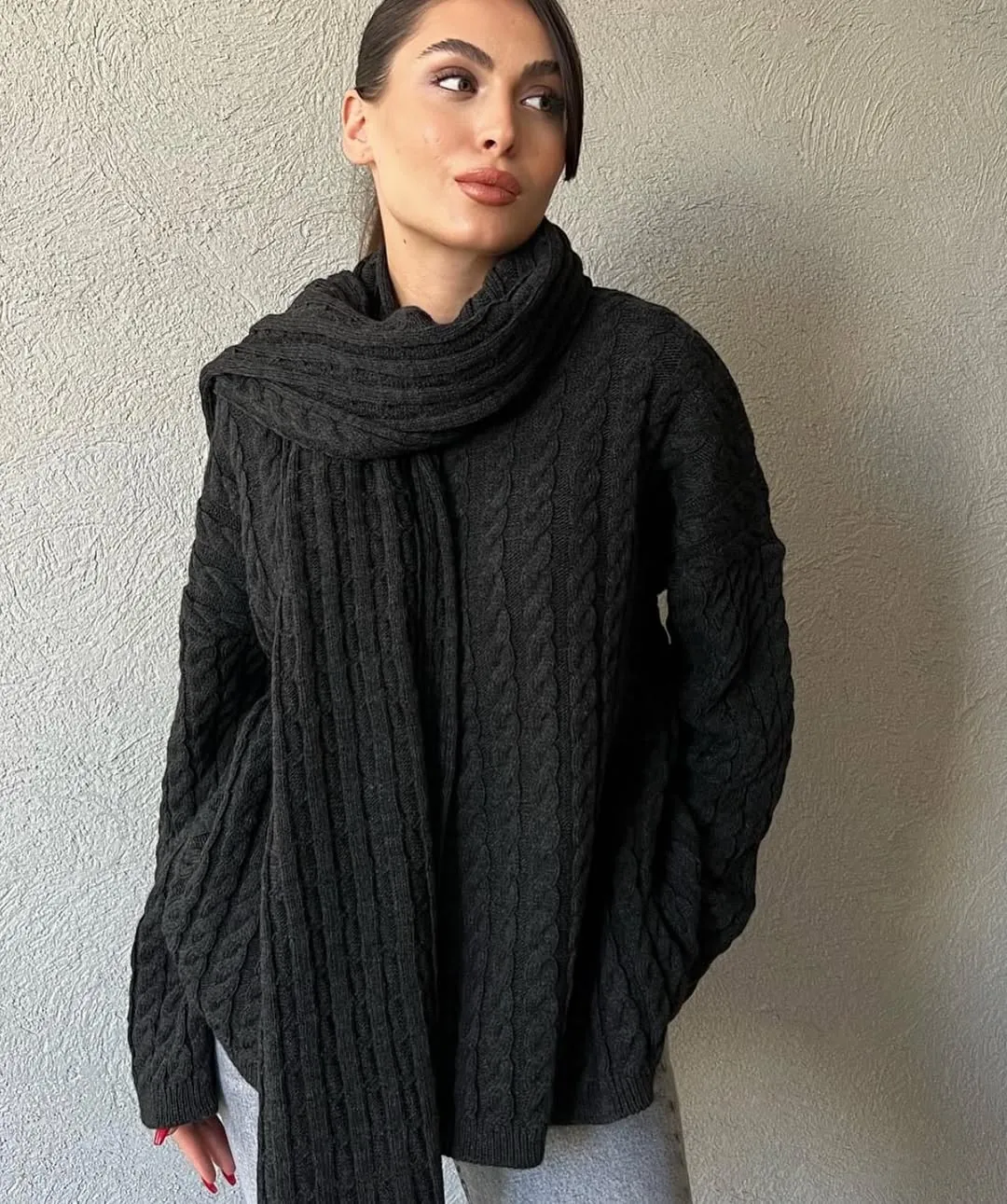 Black Coat with White Stitching