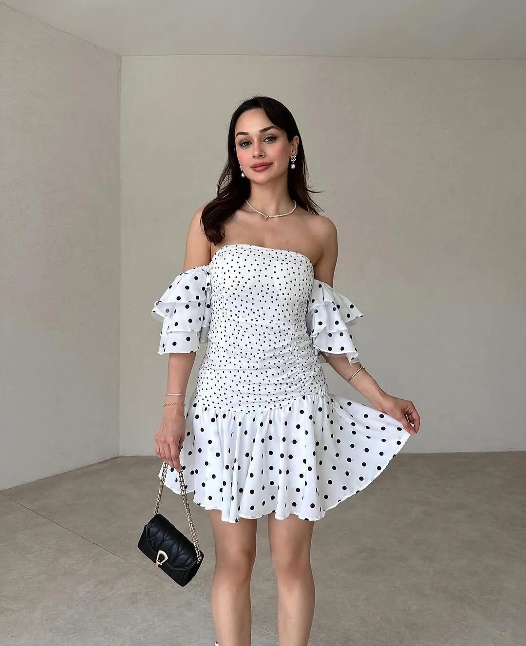 White Off-Shoulder Floral Midi Dress