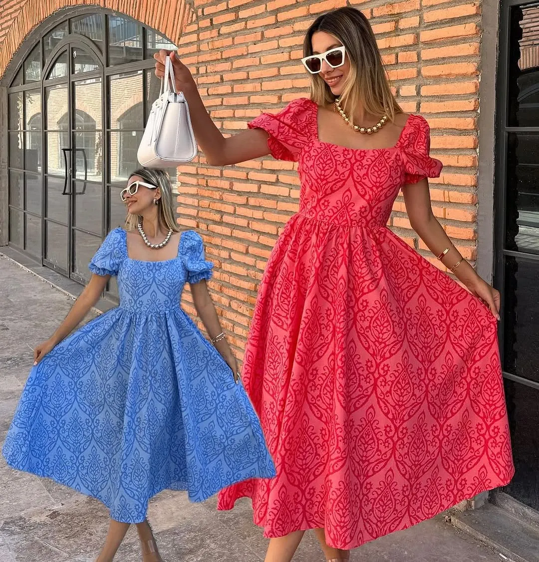 Women's Patterned Midi Dress