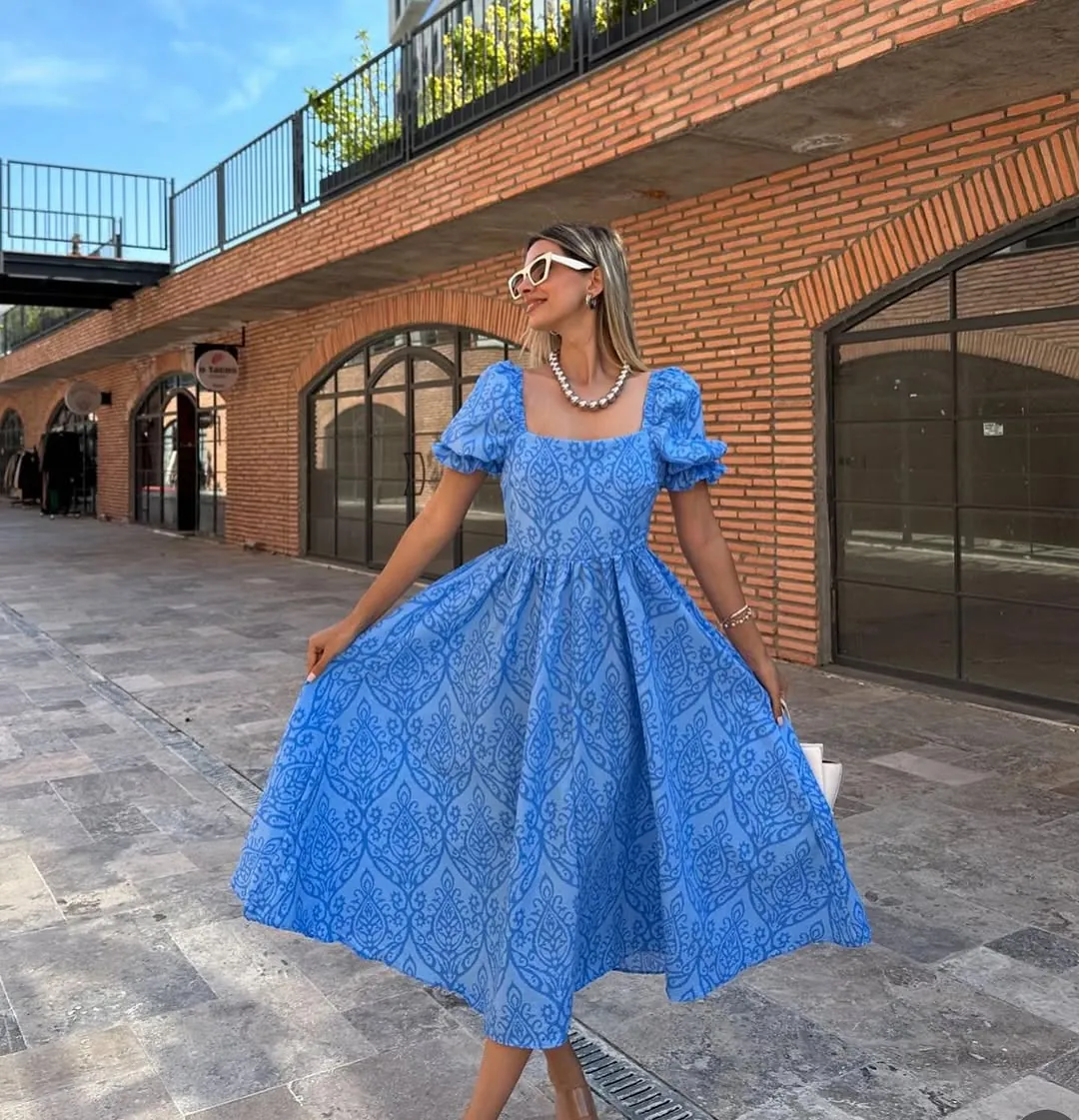 Women's Patterned Midi Dress